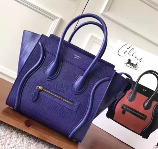  Celine  luggage bag in Lizard blue
