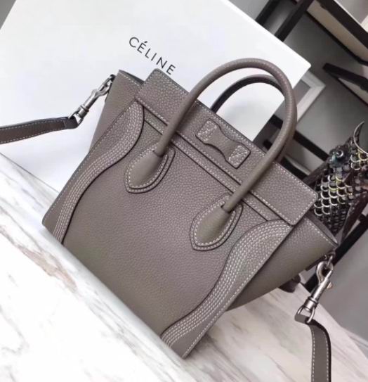  Celine MIMI LUGGAGE BAG IN GRAY SHINY SMOOTH CALFSKIN