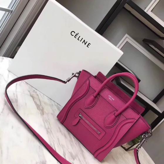  CELINE MINI LUGGAGE BAG IN ROSE CALFSKIN