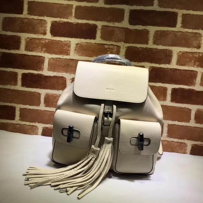  Gucci new style  calf leather backpack apricot