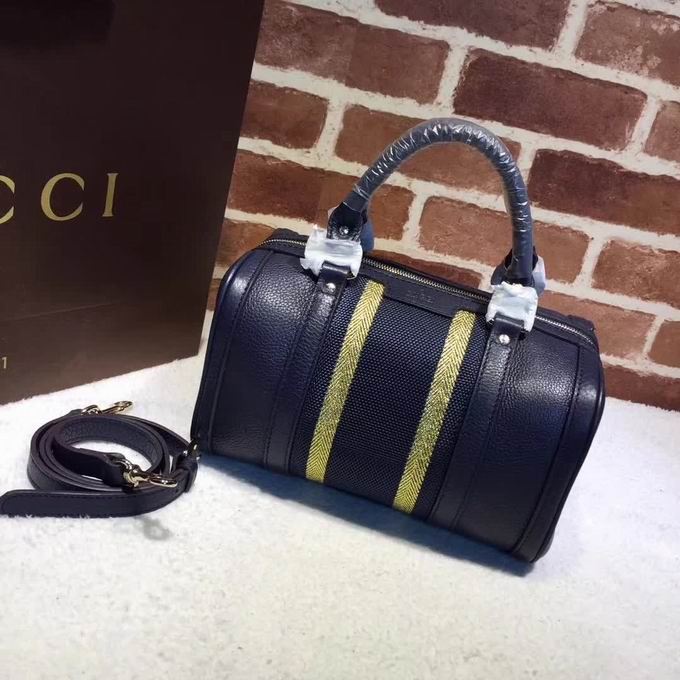  Gucci leather top handle bag blue leather