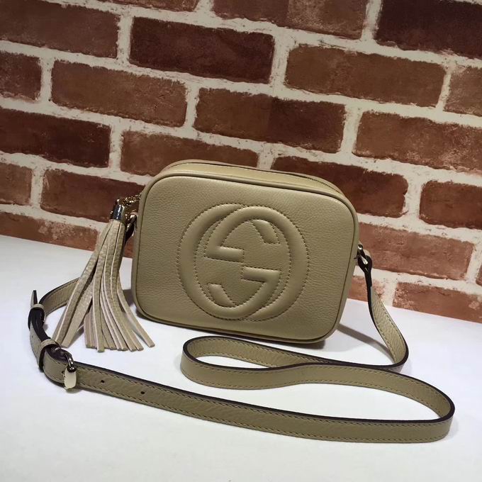  Gucci Soho leather disco bag khaki leather