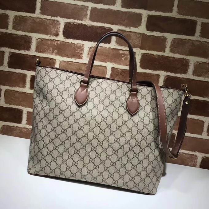  Gucci solf GG Supreme tote brown