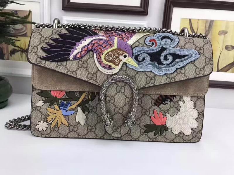  Gucci Dionysus GG Supreme shoulder bag with phoenix