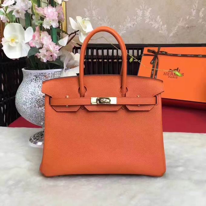  HERMES BIRKIN BAG IN ORANGE WITH GOLD METAL