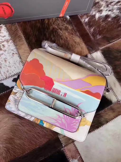  HERMES GRAFFITI ROULIS SHOULDER BAG with flower picture