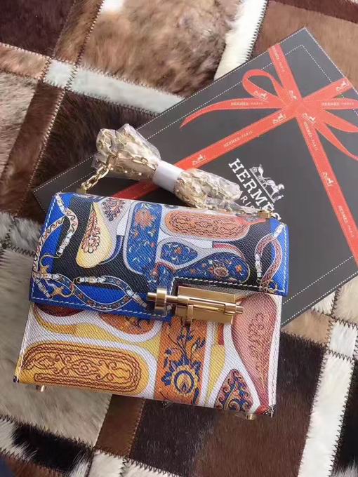  HERMES SMALL VERROU BAG blue with gold metal