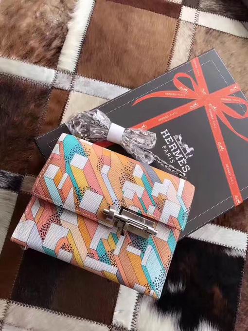  HERMES SMALL VERROU BAG orange with silver metal