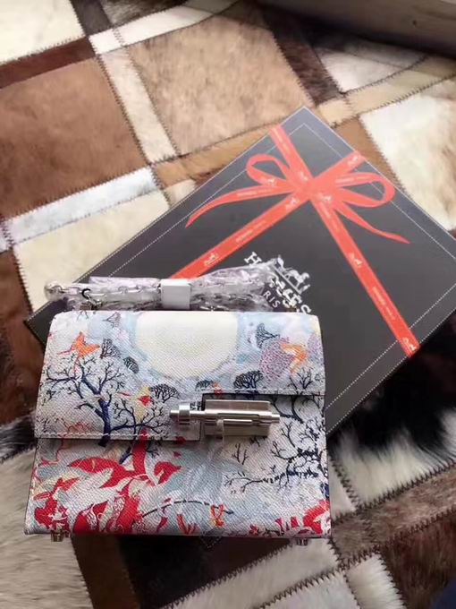  HERMES SMALL VERROU BAG gray with silver metal