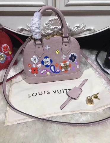  Louis Vuitton Printed and embossed Epi leather with leather light purple ALMA BB