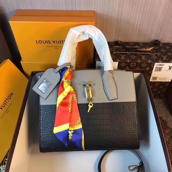  Louis Vuitton CITY STEAMER PM Black Crocodilian leather