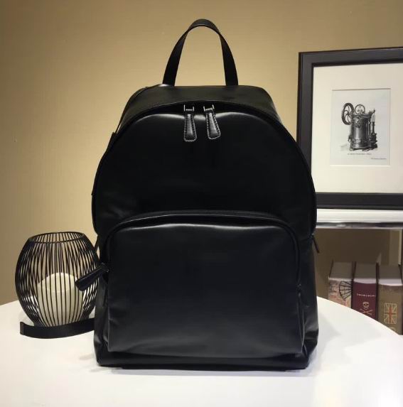  Prada black calfskin backpack with Black palladium finish hardware FOR MAN