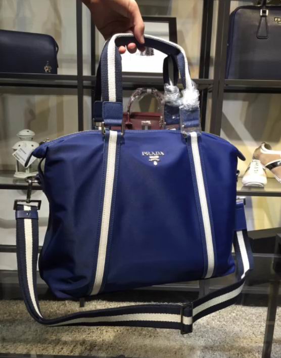 Prada blue Parachute fabric ma bag FOR MAN