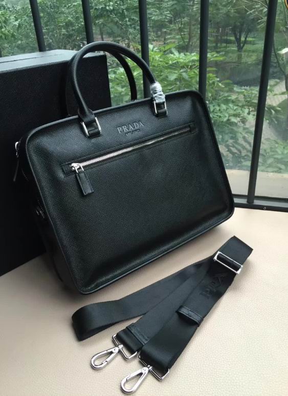  Prada new style black briefcase FOR MAN