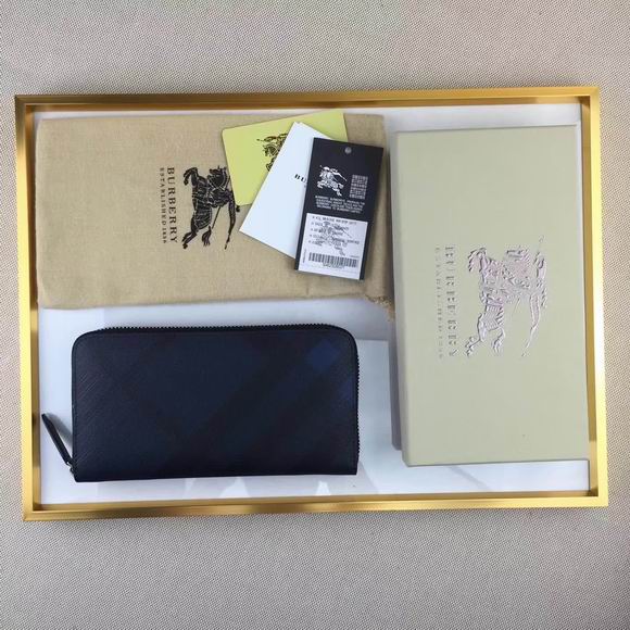  Burberry London Check Ziparound Wallet black & blue