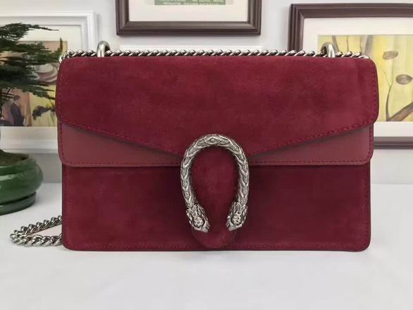  Gucci Nubuck Leather shoulder Bag In Bordeaux red