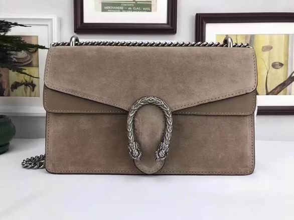  Gucci Nubuck Leather shoulder Bag In Khaki