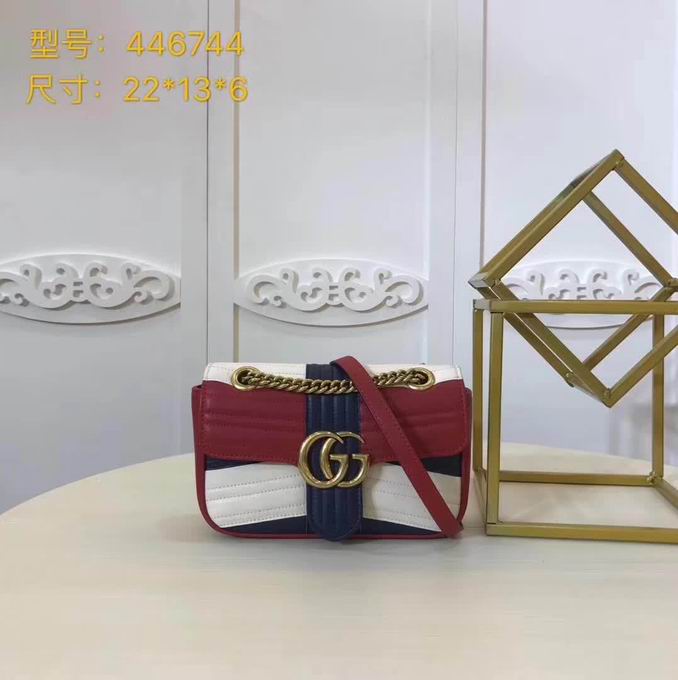  Gucci GG Marmont matelass�� min shoulder bag mixed color