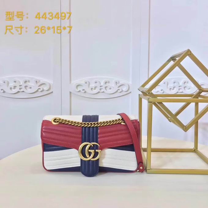  Gucci GG Marmont matelass�� min shoulder bag mixed color