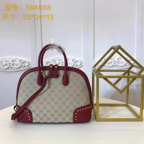  Gucci GG medium top handle bag wine