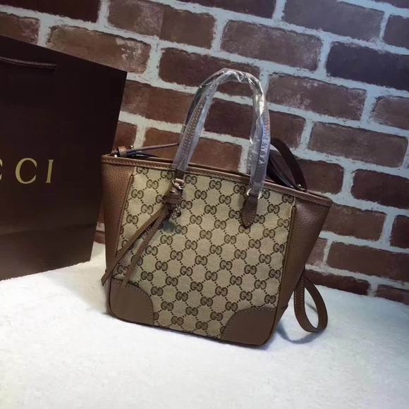  Gucci GG Supreme small tote brown