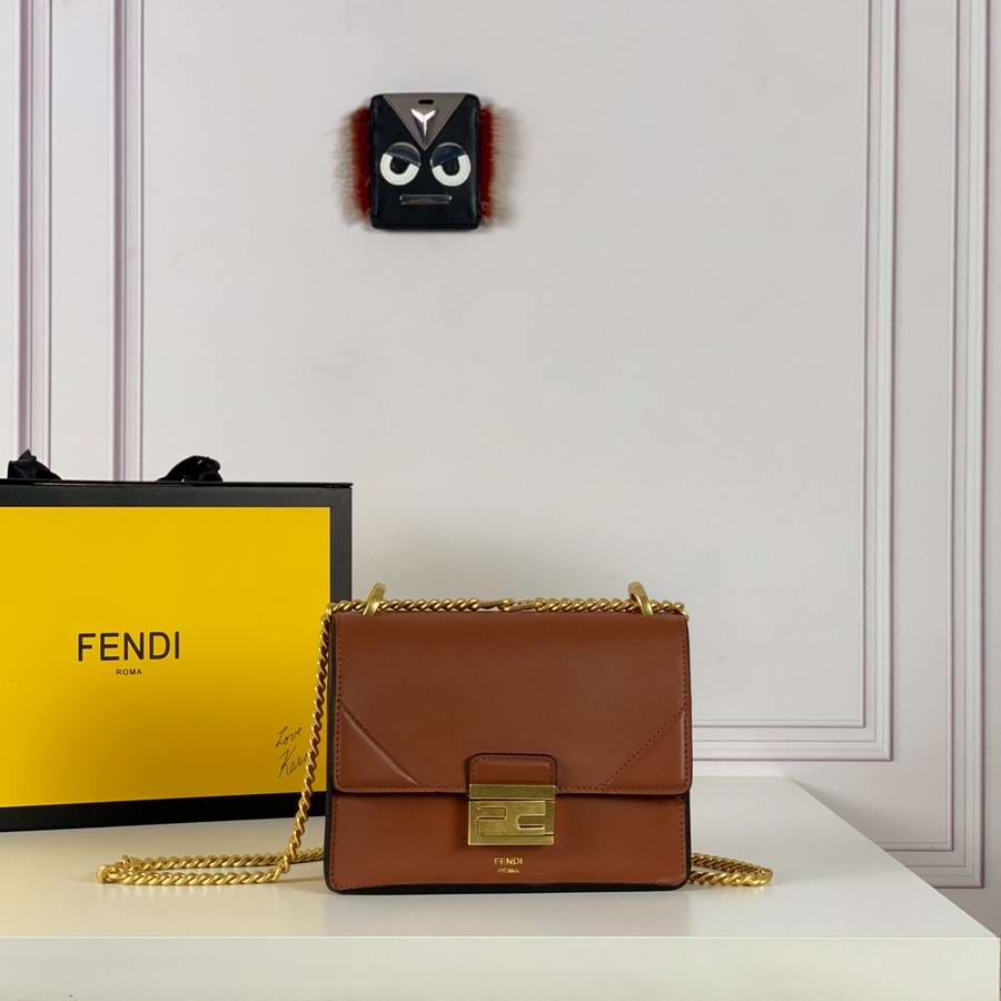  KAN U MINI Brown leather bag