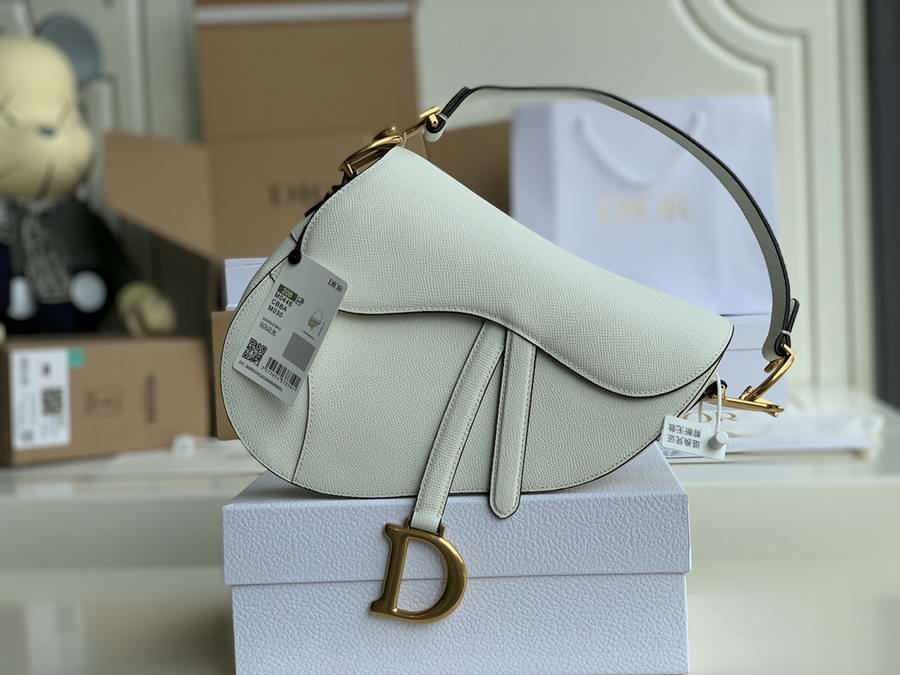  SADDLE BAG White Grained Calfskin