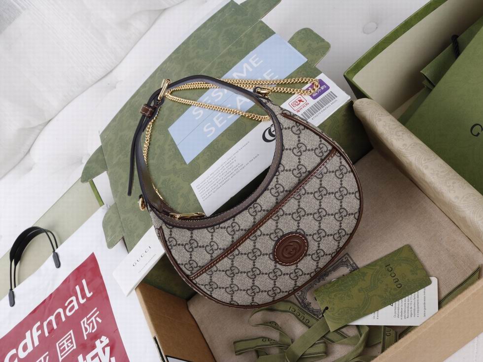  Half-moon-shaped mini bag with Interlocking&nbsp;G