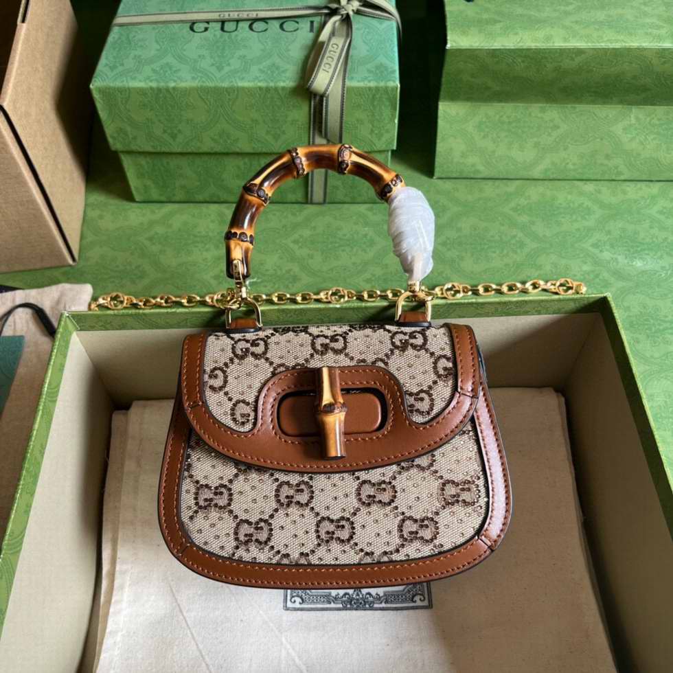  Gucci Bamboo 1947 mini top handle bag
