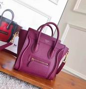 CELINE MICRO LUGGAGE BAG IN PLUM BABY DRUMMED CALFSKIN 