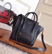 Celine MINI LUGGAGE BAG IN BLACK SHINY SMOOTH CALFSKIN 