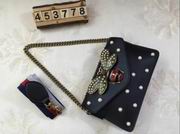 Gucci Broadway leather cluthch black 