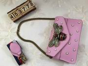 Gucci Broadway leather cluthch pink