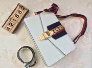 Gucci sylvie leather shoulder bag white 