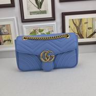 Gucci GG Marmont matelasse shoulder bag Blue leather 