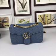 Gucci GG Marmont matelasse shoulder bag Denim Fabric 