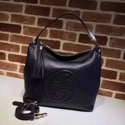 Gucci Embossed GG leather hobo black 