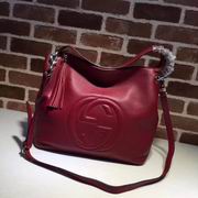 Gucci Embossed GG leather hobo wine