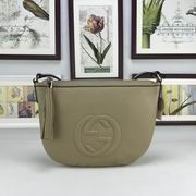 Gucci GG leather shoulder bag khaki 