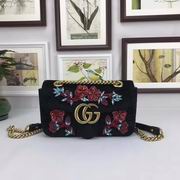 Gucci GG Marmont embroidered velvet mini bag chevron velvet