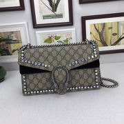 Gucci Dionysus GG Supreme shoulder bag with crystals black 