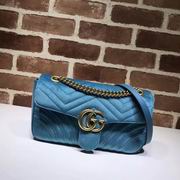 Gucci GG Marmont Chevron velvet shoulder bag light blue chevron velvet