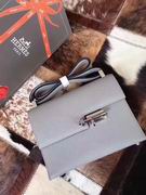 HERMES EPSOM VERROU SHOULDER BAG in gray 