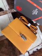 HERMES EPSOM VERROU SHOULDER BAG in yellow