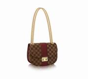 Louis Vuitton Coated Damier Ebene canvas and Cuir Taurillon leather exterior Wight bag Bordeaux