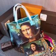 Louis Vuitton colored drawing tote green leather