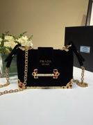 Prada Velvet bag with red gemstone 