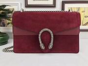 Gucci Nubuck Leather shoulder Bag In Bordeaux red