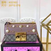 Gucci Padlock studded GG Supreme shoulder bag pink 