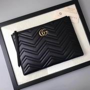 Gucci GG Marmont matelass leather pouch black 
